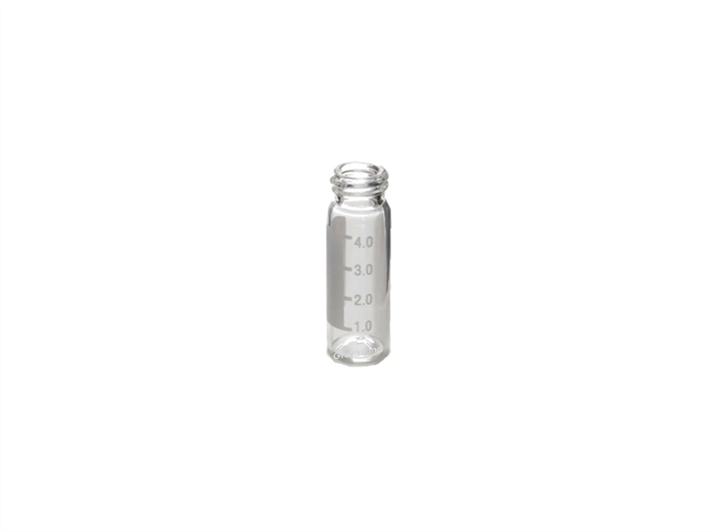 Picture of 4mL Screw Top Vial, Clear Glass with Graduated Write-on Patch, 13-425 Thread, Q-Clean